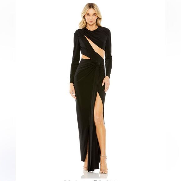 $498 Mac Duggal 27426 High Slit Cutout Dress Gown NWT Size 12 - Picture 3 of 6